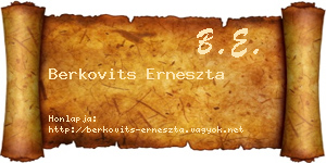 Berkovits Erneszta névjegykártya